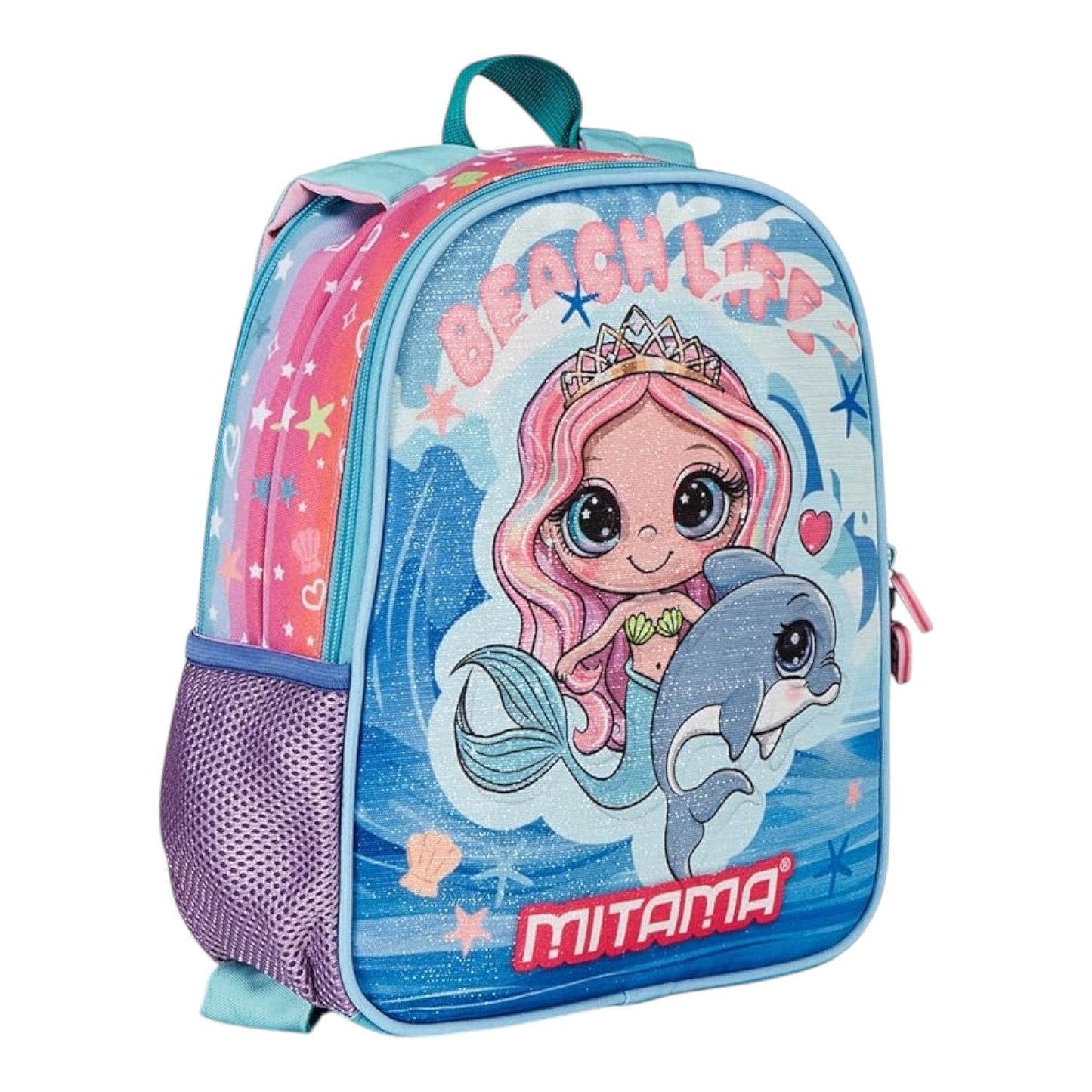 MITAMA ZAINO ASILO SPINNY - Double Face Con Doppia Grafica Sirena/Unicorno