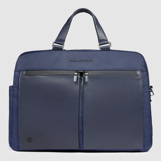 PIQUADRO - Borsa Porta Pc 15,6" In Tessuto Riciclato Blu