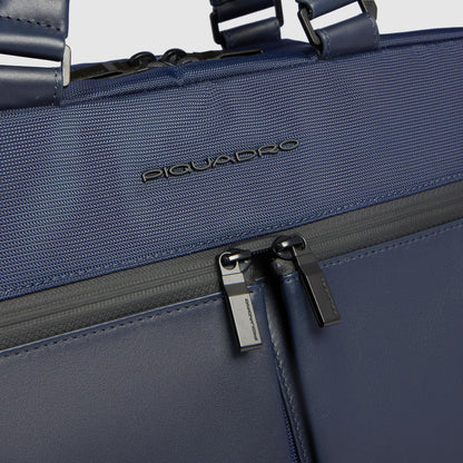 PIQUADRO - Borsa Porta Pc 15,6" In Tessuto Riciclato Blu