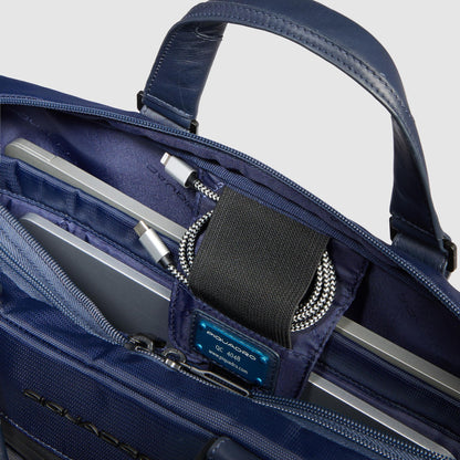 PIQUADRO - Borsa Porta Pc 15,6" In Tessuto Riciclato Blu