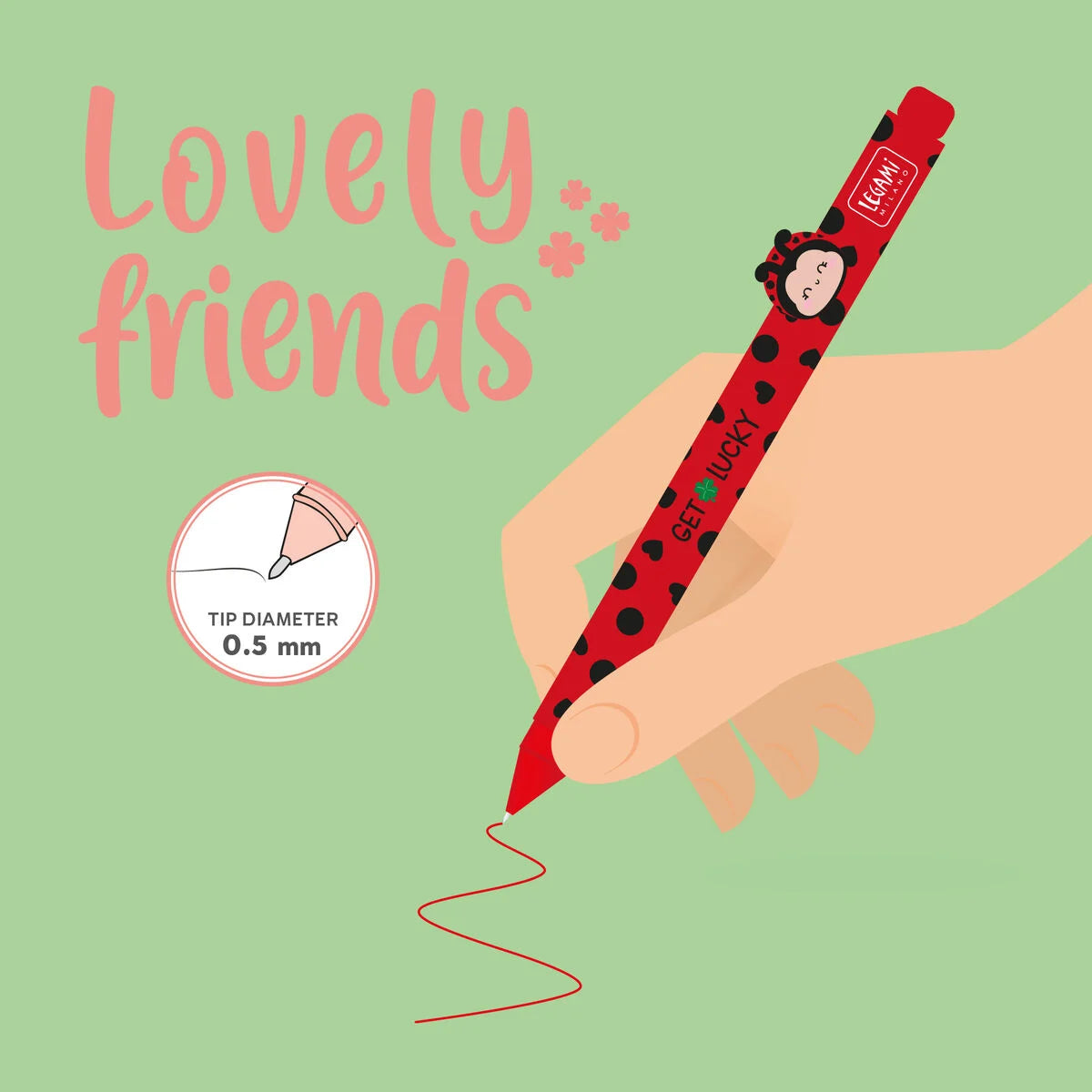 LEGAMI - Penna Gel Ladybug "Get Lucky" Lovely Friends