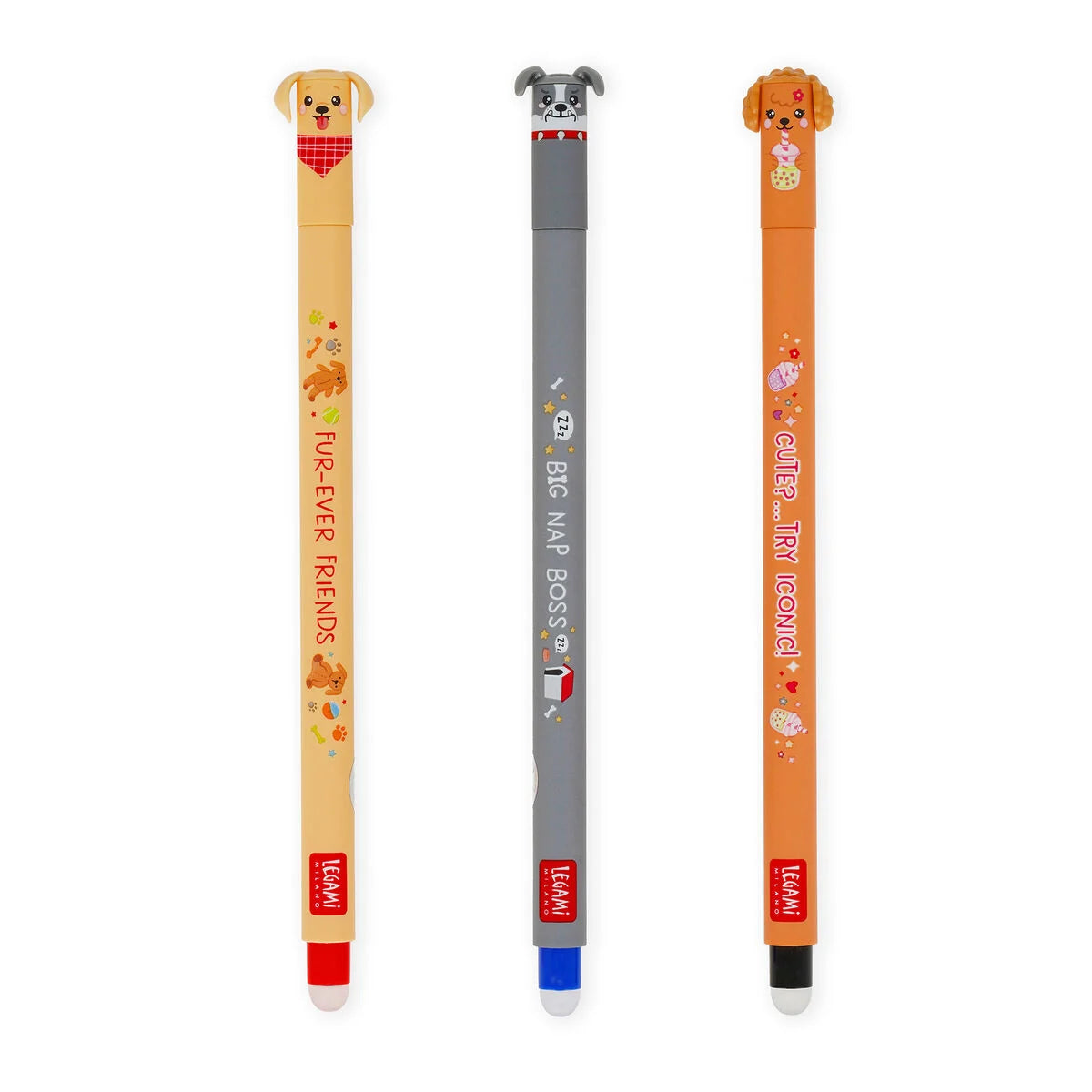 LEGAMI - Set di 3 Penne Cancellabili Erasable Pen Fur-ever Friends