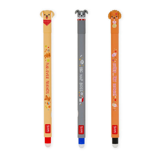 LEGAMI - Set di 3 Penne Cancellabili Erasable Pen Fur-ever Friends