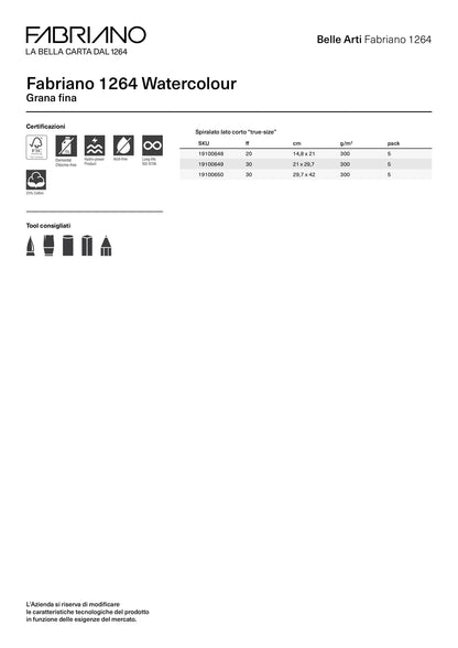 FABRIANO - Blocco 1264 Acquerello