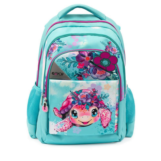 GO POP - Zaino Modello Turtle Bloom 3 Scomparti