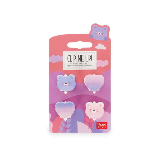 LEGAMI - Set di 4 Mini Mollette per Capelli Teddy Clip me up!