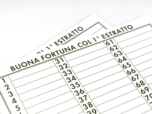 CARTELLONE RIFFA - Cartellone Lotteria Da 1 a 100 Confezione Da 10 Pz