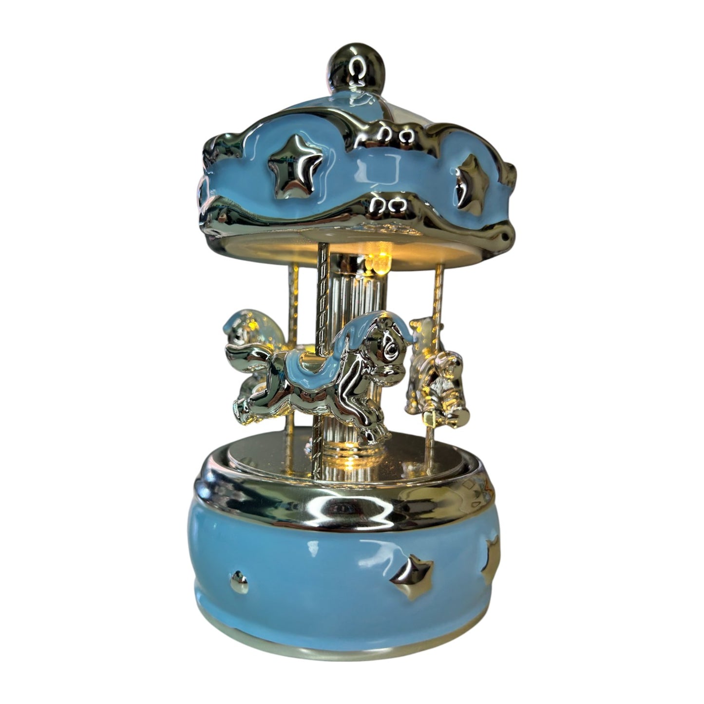 CARILLON GIOSTRA CON CAVALLI - Azzurro Con Luci