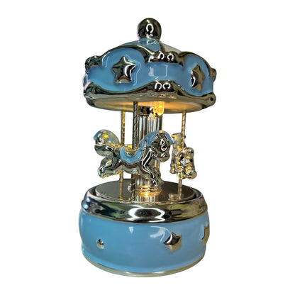 CARILLON GIOSTRA CON CAVALLI - Azzurro Con Luci