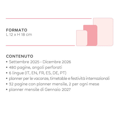 LEGAMI - Agenda 16 Mesi Giornaliera 2025/2026 Medium Deep Graphite