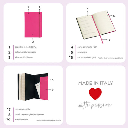 LEGAMI - Agenda 16 Mesi Giornaliera 2025/2026 Medium Deep Graphite