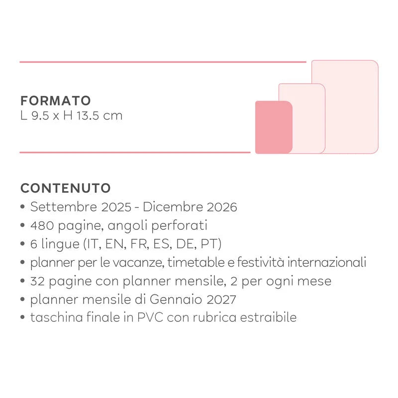 LEGAMI- Diario/Agenda 16 Mesi Giornaliera Small 2025/2026 Hedgehog
