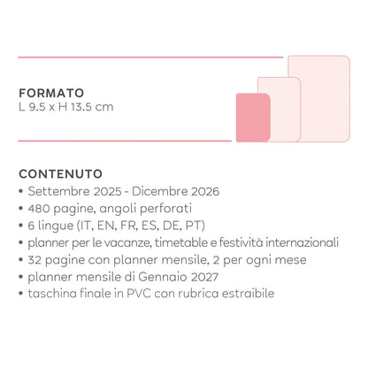 LEGAMI - Diario/Agenda 16 Mesi Giornaliera Medium 2025/2026 Pura Vida