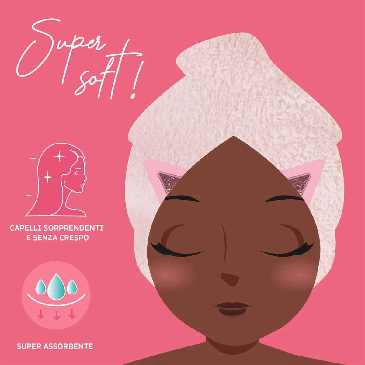 LEGAMI - Asciugamano per Capelli a Turbante Kitty Love My Hair