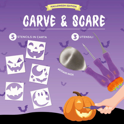 LEGAMI - Kit Per Intagliare Zucca di Halloween Carve & Scare