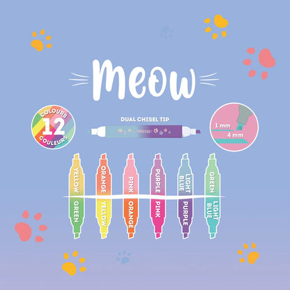 LEGAMI - Set Di 6 Evidenziatori Doppia Punta Kitty Meow