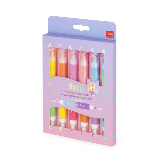 LEGAMI - Set Di 6 Evidenziatori Doppia Punta Kitty Meow
