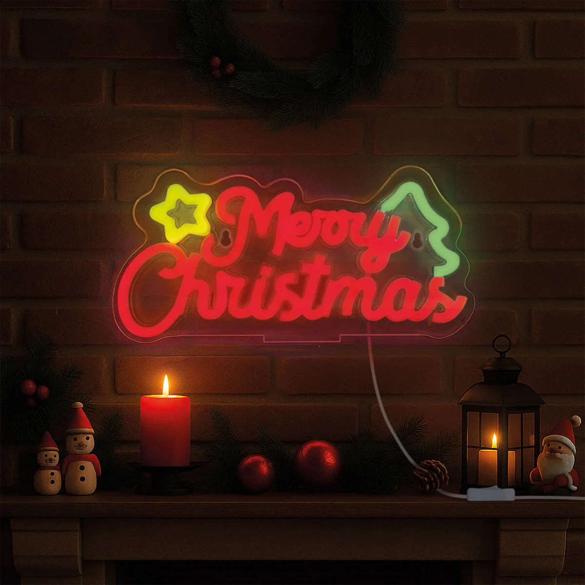 LEGAMI - Lampada Led Effetto Neon Merry Xmas