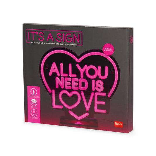 LEGAMI - Lampada Led Effetto Neon All You Need is Love