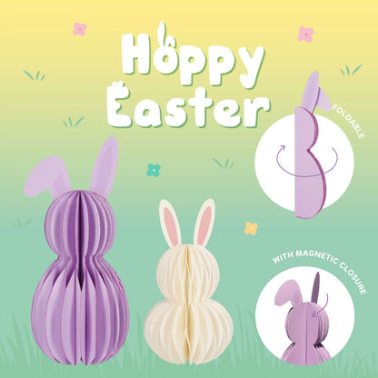 LEGAMI - Set di 2 Coniglietti Pieghevoli in Carta Hoppy Easter