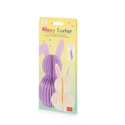 LEGAMI - Set di 2 Coniglietti Pieghevoli in Carta Hoppy Easter