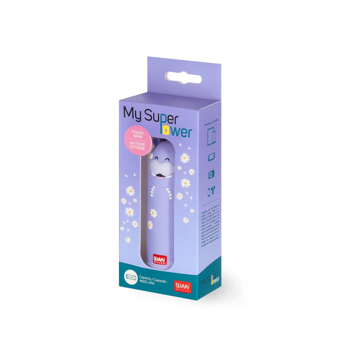 LEGAMI - Caricabatteria Portatile Hippo My Super Power