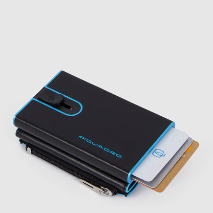 PIQUADRO - Portafoglio Compatto Con Portamonete Nero
