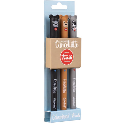 COLOURBOOK X TRUDI - Set 3 Penne Gel Cancellotte Ricaricabili