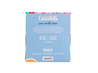 COLOURBOOK CANCELLOTTE - Set 12 Penne Gel Cancellabili Ricaricabili