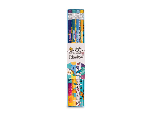 COLOURBOOK MATITE MATTA - Set 4 matite con gomma
