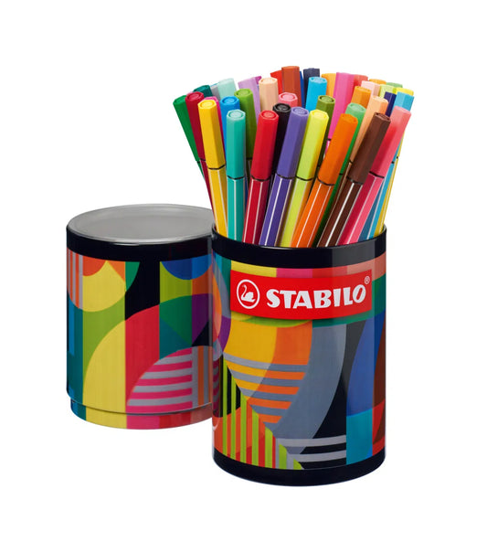 STABILO PEN 68 ARTY - 45 Pennarelli Con Porta Pennarelli In Metallo