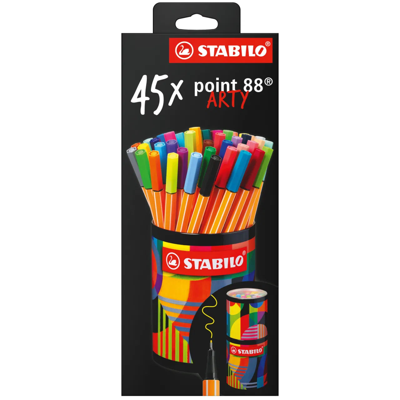 STABILO POINT 88 ARTY - Penna Fineliner Con Portapenne In Metallo 45 Pz