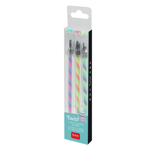 LEGAMI - Set di 3 Penne Gel Multicolore Twist