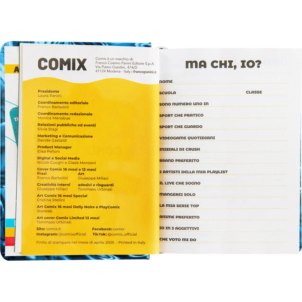COMIX - Diario 16 Mesi 2025/26 Nero/Blu