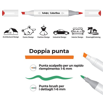 KUKAJOY - Pennarelli Color Duo Brush a 48pz