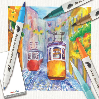 PENTEL - Brush Sign Pen Twin Expressive Set Paesaggio