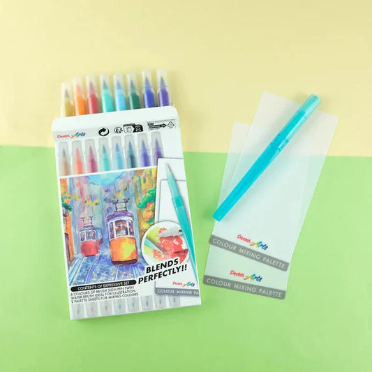 PENTEL - Brush Sign Pen Twin Expressive Set Paesaggio