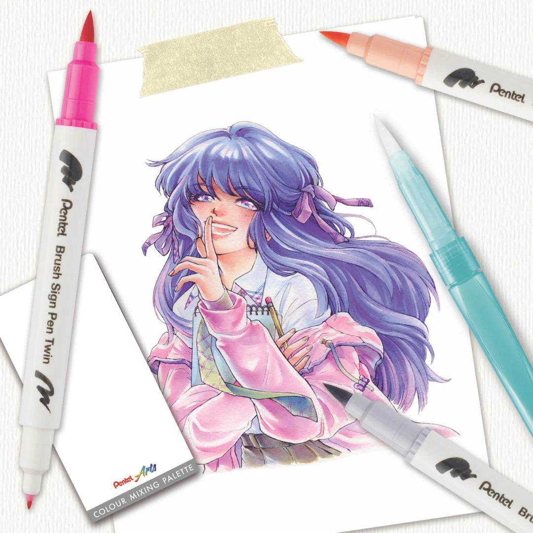 PENTEL - Brush Sign Pen Twin Expressive Set Manga
