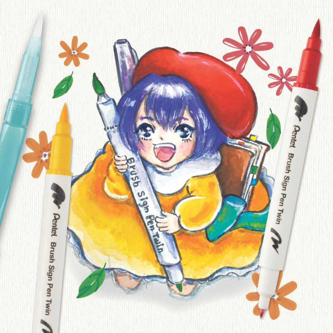 PENTEL - Brush Sign Pen Twin Expressive Set Manga