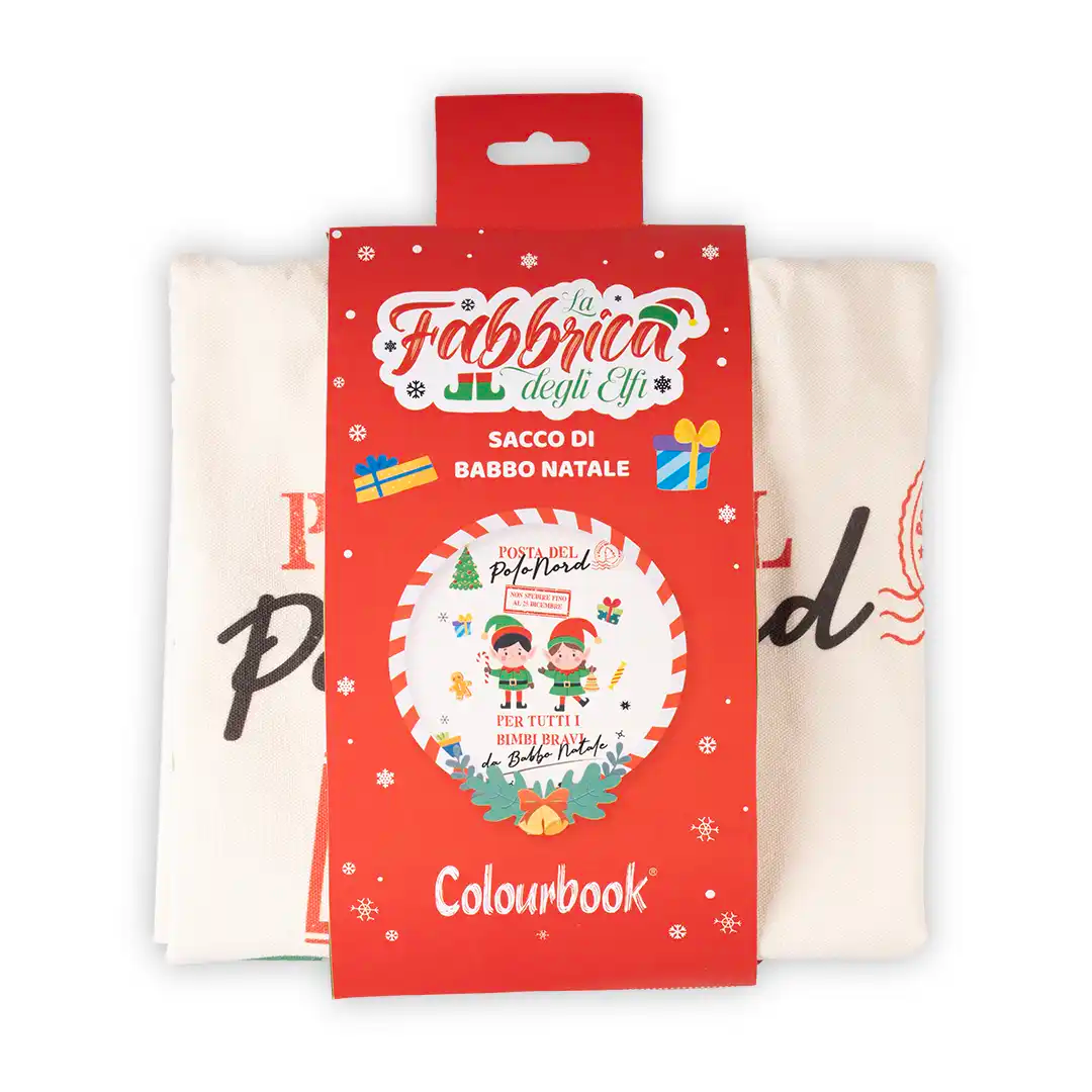 COLOURBOOK - Sacco Regali Di Babbo Natale La Fabbrica Degli Elfi