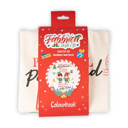 COLOURBOOK - Sacco Regali Di Babbo Natale La Fabbrica Degli Elfi