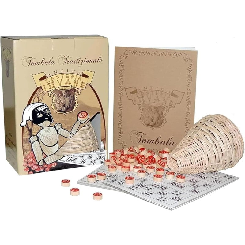 TOMBOLA TRADIZIONALE - Con Numeri In Legno E Panariello In Vimini