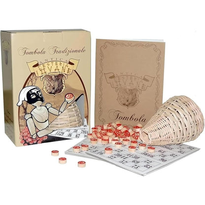 TOMBOLA TRADIZIONALE - Con Numeri In Legno E Panariello In Vimini