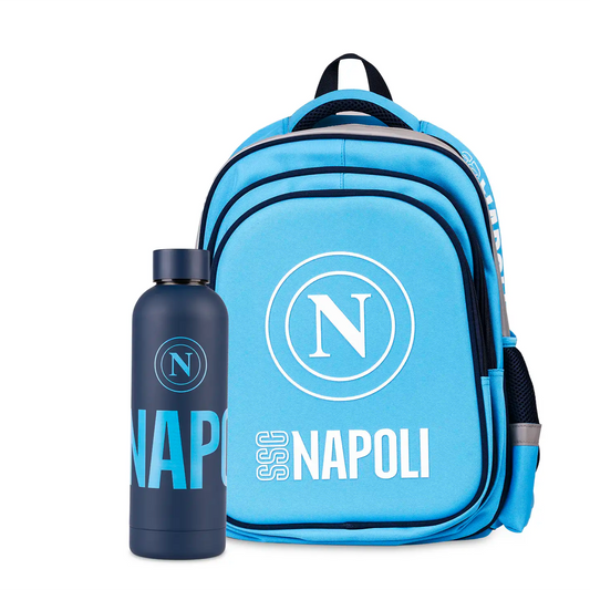 COLOURBOOK - Zaino Scuola SSC Napoli Azzurro Con Borraccia Omaggio